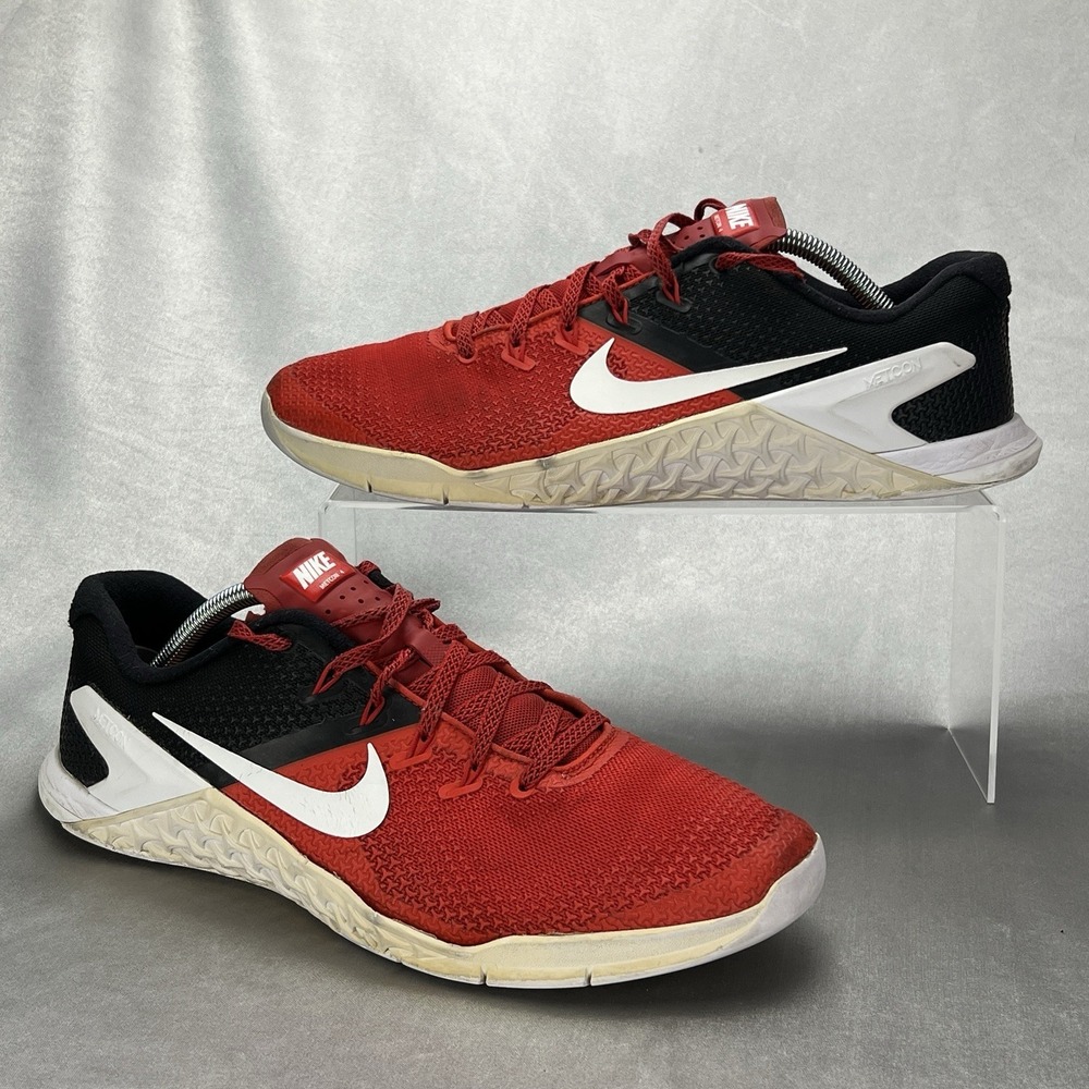 Nike Metcon 4 Mens Size 11 Red/Black/White AH7453-600 Training Shoes READ Flaws